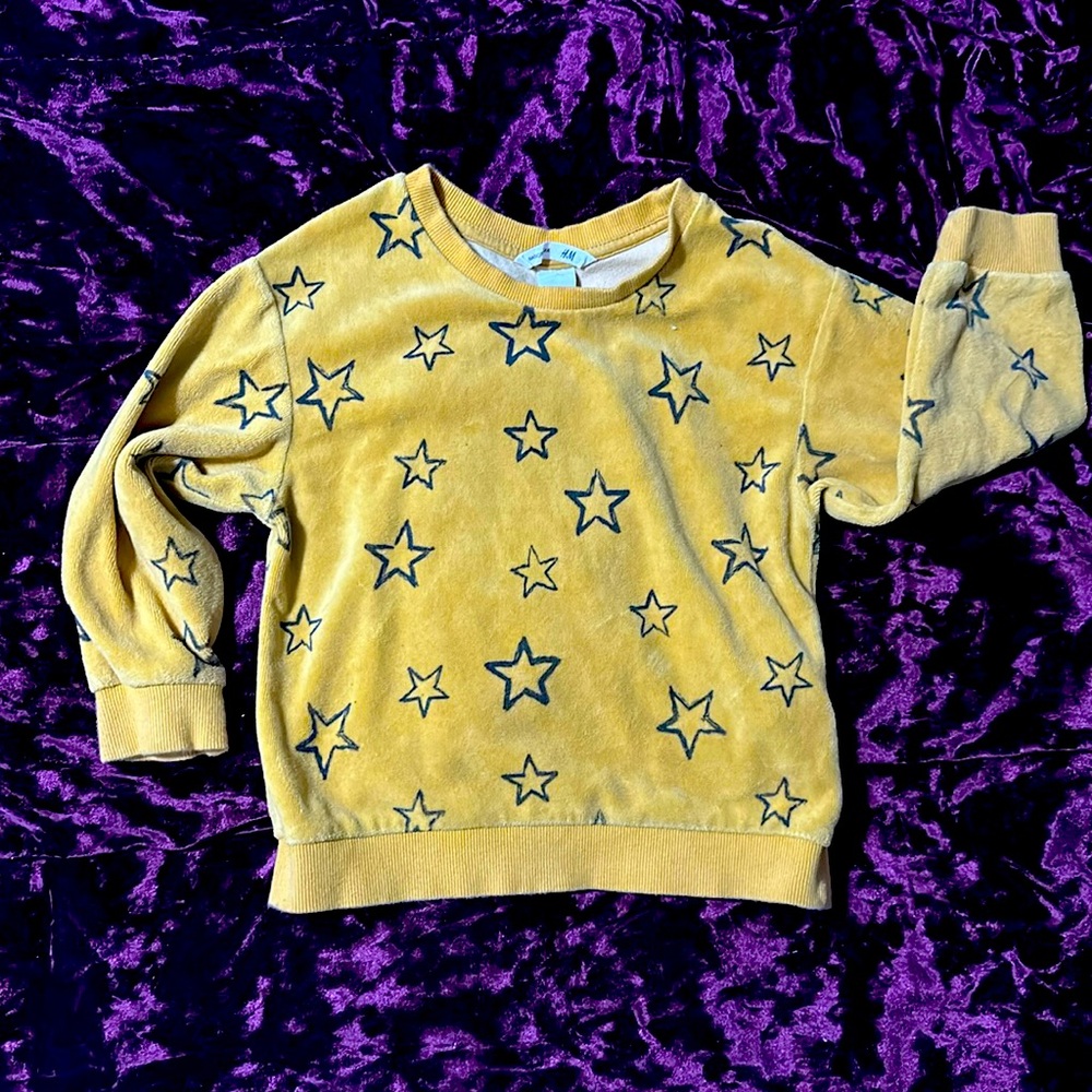 Yellow velour star sweater from H&M size 3/4T